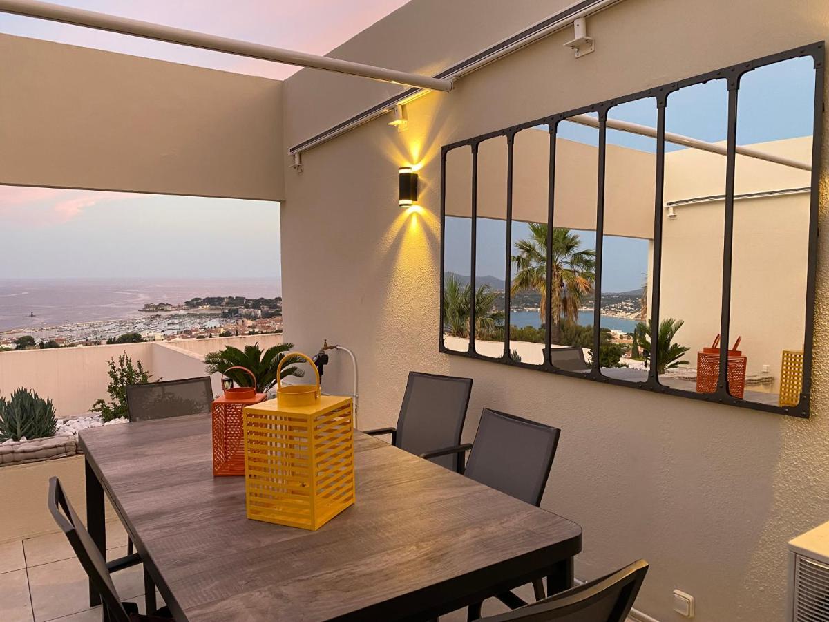 Superbe T2 44M2 - Grande Terrasse Vue Mer Panoramique Exceptionnelle Piscine - Parking Bandol Exterior foto